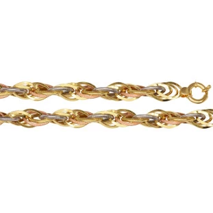 Pulseira de Ouro 18k Aplatie 3 cores