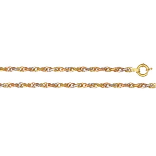Pulseira de Ouro 18k 3 cores Sottile Anello